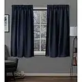 Exclusive Home Curtains Lot de 2 Panneaux supérieurs plissés occultants en Satin Bleu Paon 30 x 63 cm