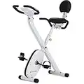 SportPlus Bicicleta estática Plegable para casa, Control por App, Respaldo, medición del Pulso, resistencias controladas manualmente/Ordenador, X Bike, Ahorrar Espacio, 3 Modelos