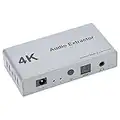 ASHATA Commutateur HDMI Répartiteur HDMI 4K, 2 en 1 Sortie 2 X 1 Distributeur d'extracteur Audio HDMI, 2 à 1 Adaptateur de convertisseur Audio HDMI Splitter avec SPDIF Optique + Jack 3,5 mm