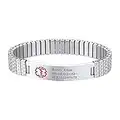 PROSTEEL Bracciale Uomo Personalizzato Emergenza Medica Stella di Vita Informazione Medica Bracciale Medico Personalizzato Bracciale Personalizzato Medico