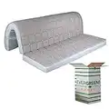 EVERGREENWEB - Colchón Clic clac 140x190 cm h 10 para sofá Cama con Espuma viscoelástica, Plegable, Pliegue en el Asiento, Ortopédico, hipoalergénico, Cordones de fijación Bed Sofa Memory