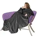 170 x 200 cm Couverture à Manches TV en Microfibre avec Manches et Poches Antistatique Flanelle Douce avec Luxueuse pour Adulte Couverture Canape TV Hiver avec Sac de Compression Cadeau Parfait