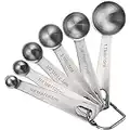 Rena Chris Measuring Spoons, Premium Heavy Duty 18/8 Stainless Steel Measuring Spoons Cups Set, Small Tablespoon with Metric and US Measurements, Set of 6 for Gift Measuring Dry and Liquid Ingredients