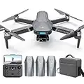 Teeggi KF101 MAX Drohne mit Kamera 4K HD EIS, 5km Kontrollabstand, 3-Achsen Gimbal, GPS Intelligente Rückkehr, Bürstenlosen Motor, Professioneller RC Quadcopter, 3 Batterien