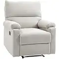 HOMCOM Recliner Sofa Manual Reclining Chair with Footrest Padded Seat for Living Room, Bedroom, Study, Cream White