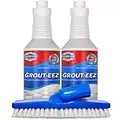 Clean-eez Grout Cleaner for Tile Floors with Free Stand-Up Grout Brush! Heavy Duty Formula Made from Organic Salt. Biodegradable & Easy To Use. Returns Grout to Original Color. Easy To COntrol Flip Top Cap. 32 oz.