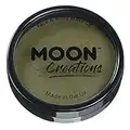 Moon Creations Pro Face & Body Makeup | Army Green | 36g | Professional Colour Paint Cake Pots for Face Painting | Face Paint For Kids, Adults, Fancy Dress, Festivals, Halloween