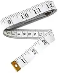 2 Sided Tape Measure | Suitable for Measuring Body | Sewing Tape | Inches & Cms | 150cm | 60 inches | Plus Bonus eBook (White)