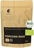 Bio Popcorn Mais 500g / 0,5kg Edelgrün | Popcornmais ohne Zucker und Zusätze | Für Pfanne und Popcornmaschine geeignet | Maiskörner nicht süß, ohne caramel (500)