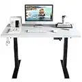 Molblly Electric Standing Desk Height Adjustable, 40 * 24 Inch Memory Preset Electric Height Desk Ergonomic Stand Up Desk Study Desk for Home Office Works (White)