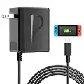 Charger for Nintendo Switch,USB C Adapter Compatible with Nintendo Switch/Switch Lite/Switch OLED/Switch Dock, Fast Travel Charger with 5FT Cable for Samsung Galaxy S9 and Support TV Mode
