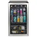 Russell Hobbs RHBC48SS 93 Litre/90 Can Undercounter Freestanding Beverage/Drinks Cooler for Wine, Drinks & Snacks (Stainless Steel)