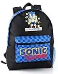 Sonic The Hedgehog Kids Style rétro Boy Gaming Backpack Rucksack,Noir/Bleu,Taille Unique