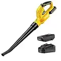OMOTE Cordless Leaf Blower with Battery & Charger, Low Noise, Lightweight, Easy One-Button Control, Battery Powered, 177 CFM for Blowing Leaves, Lawn Care, Dust & Other Debris
