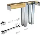 JUBEST Pocket Door Frame Kits with 220 LB Two-Way Soft Close Mechanism and Galvanized Steel Studs, for 24 in. to 36 in. x 80in Door (for 2x4 Stud Wall), Easy to Install