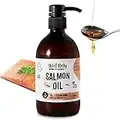 Huile de Saumon norvégien pour Chiens et Chats - 100% Naturelle - Riche en oméga 3, 6 et vitamines pour Le Soin du Pelage - propriétés Anti-inflammatoires - 500 ML - Wolf Belly Salmon Oil