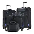 Coolife Luggage 4 Piece Set Suitcase Spinner Softshell lightweight