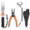 KastKing Fishing Pliers with Fish Lip Gripper, 6" Fishing Split Ring Nose Pliers, 9" Fishing Lip Gripper, Orange