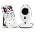 Tobaling Bébé Moniteur Sans Fil Ecoute bébé video Numérique Digital 2.4 GHz Bidirectionnelle Avec Température Surveillance 2.4" LCD Couleur Ecran Vidéo Nocturne Vision et Deux Voies