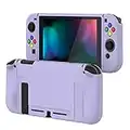 PlayVital Cover Protettiva Custodia per Nintendo Switch Copertura Morbida TPU Case per NS Switch Joycon Console con Copri Tasti ABXY Direzionali Colorati-Lilla