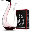 VASFFG Wine Decanter ,U-shaped design can provide powerful ventilation effect. Use lead-free crystal glass, hand-blown red wine Decanter / carafe