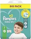 Pampers Baby-Dry Größe 7, bis zu 12 Stunden Rundum-Auslaufschutz, 15kg+, 50 Windeln