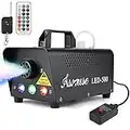 Asmuse Máquina de Niebla Automática 500W Control Remoto Inalámbrico Máquina de humo RBG 13 colores de alto volumen de niebla para Halloween Fiesta Boda DJ (Doble mando a distancia)