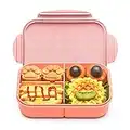 MISS BIG Bento Box, Bento Box for Kids,Ideal Leak Proof Lunch Box Kids,Mom's Choice Kids Lunch Box, No BPAs and No Chemical Dyes,Microwave and Dishwasher Safe Lunch Containers(Light Pink)