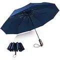 KASTEWILL Parapluie Pliant, Parapluie Homme Pliant Solide Compact, Parapluie Pliable Automatique Imperméable En Teflon, Parapluies Voyage anti vent Pour Femme avec 10 Baleines de Diamètre 116 cm