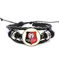 Ousyaah Bracelet tressé de Cuir avec Motif en Logo de Équipe de football Ligue1 - Bracelet Logo Club de football Ligue 1, Meilleur Cadeau pour les Fans de Football