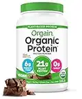 Orgain Organic Vegan Protein Powder, Creamy Chocolate Fudge - 21g Plant Based Protein, Gluten Free, Dairy Free, Lactose Free, Soy Free, No Sugar Added, Kosher, For Smoothies & Shakes - 2.03lb