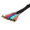 Cmple 5-RCA Male to 5RCA Male RGB Component Audio Video Cable for HDTV - Gold Plated RCA to RCA - 3 Feet, Black