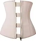 YIANNA Faja Reductora Mujer Cremallera Cinturilla Moldeadora Waist Trainer Corset Reductor Corsé de Cintura Cinturón Fajas Colombianas para Vestido Beige,2219 Size XS