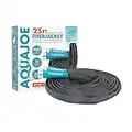 Aqua Joe AJFJH25-PRO Fiberjacket Garden Hose w/Metal Fittings and Twist Nozzle, 600 Max PSI Rating