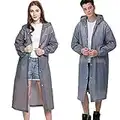 Potosala Lot de 2 vestes de pluie poncho de pluie vestes de pluie imperméables réutilisables pour les voyages pour la randonnée à vélo le camping a pêche (EVA) transparent unisexe (Gris)