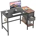 HOMIDEC Scrivania per Computer, Scrivania da Ufficio per Studenti e Lavoratori, Scrivania con Cassetto e Gancio per Cuffie, Tavolo per Laptop con Ripiani, Scrivanie in stile Moderno (100x50x75cm)