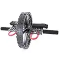 66fit Power Wheel - Allenamento del rullo addominale e del nucleo, nero