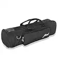 Flexzion Senior Trumpet Gig Bag Case Durable Soft Nylon Padded Portable Instrument Accessory with Double Zippers and Adjustable Shoulder Strap in Black