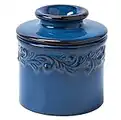 Butter Bell - The Original Butter Bell Crock by L. Tremain, French Ceramic Butter Dish Keeper, Antique Collection (Denim Blue) - Reactive Glaze