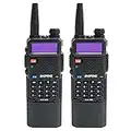 BAOFENG UV-5R 5W Handheld Ham Radio with 3800mAh Battery UHF/VHF Dual Band Two Way Radio（2PACK）