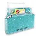 DLseego Funda Compatible con Switch Lite 2019,Crystal Glitter Bling Suave TPU Cubierta Amortiguador Antiarañazos para Switch Lite Funda Protectora+[2 Pack] Protectores Pantalla de Vidrio Templado