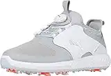 PUMA GOLF Men's Ignite Pwradapt Caged Disc Golf Shoe, Gray Violet-Puma Silver-Puma White, 6.5 UK