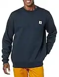 Carhartt Men's Loose Fit Midweight Crewneck Pocket Sweatshirt, New Navy, Medium