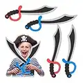 Relaxdays Set de cuatro espadas de pirata, Gomaespuma, Carnaval, Halloween, Infantil, 41 cm, multicolor, (10027757)