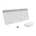 Logitech MK470 Slim Wireless Keyboard and Mouse Combo - Modern Compact Layout, Ultra Quiet, 2.4 GHz USB Receiver, Plug n' Play Connectivity, Compatible with Windows - Off White