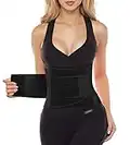 YIANNA Faja Reductora Mujer Abdominal Lumbar Waist Trainer Fajas Reductoras Abdomen Adjustable Negro para Deporte Fitness Postparto, 8002 Size M