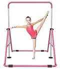 RINREA Gymnastic Bars for Kids with Adjustable Height, Folding Gymnastic Training Kip Bar, Junior Expandable Horizontal Monkey Bar for Home