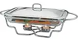 Galashield Chafing Dish Buffet Set Warming Tray with Lid Stainless Steel Buffet Server and Oven Safe Glass (3-Quart)