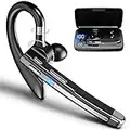 EUQQ Bluetooth Headset mit Mikrofon, Bluetooth Headset 5.1 mit CVC 8.0 Dual Mic 60Hrs mit LED Ladebox HD Freisprech Talk, Zwei verbundene Geräte für iOS Android Smartphones und Tablets