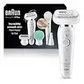 Braun Epilator Silk-épil 9 Flex 9–300 Kit de beauté pour épilation faciale pour femme, rasoir et tondeuse sans fil, réutilisable, humide et sec, FaceSpa